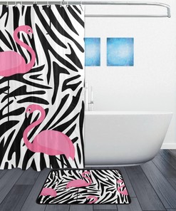 Zebra Stripes Decorative Shower Curtain, Waterproof Bathroom Decor