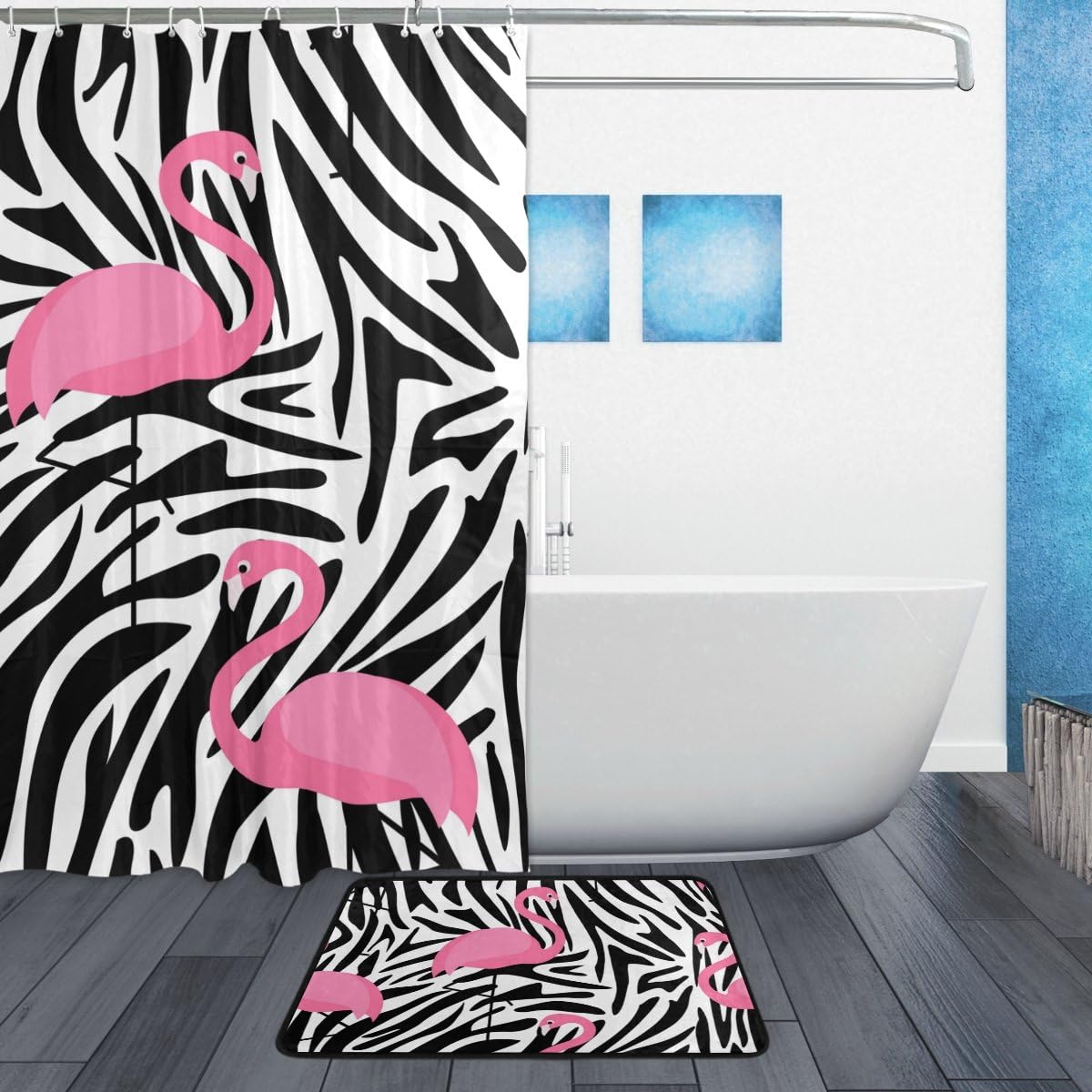 Zebra Stripes Decorative Shower Curtain, Waterproof Bathroom Decor
