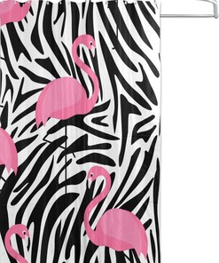 Zebra Stripes Vintage Bathroom Shower Curtains, Waterproof Fabric