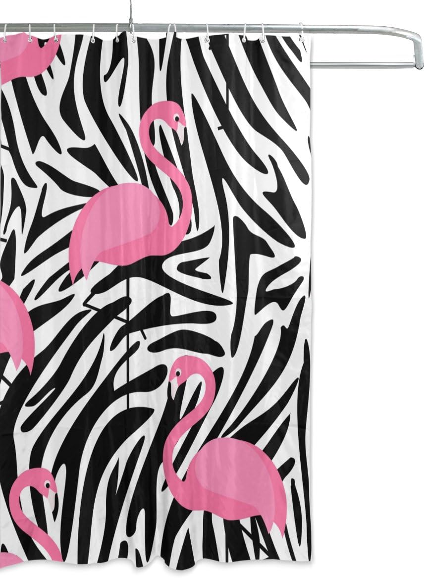 Zebra Stripes Vintage Bathroom Shower Curtains, Waterproof Fabric