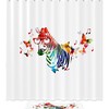 Zebra with Butterflies Shower Curtain, Set of 2, Waterproof Fabric for Bathroom Decor