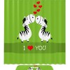 Zebras Kissing Waterproof Shower Curtain, Fabric Bathroom Decor
