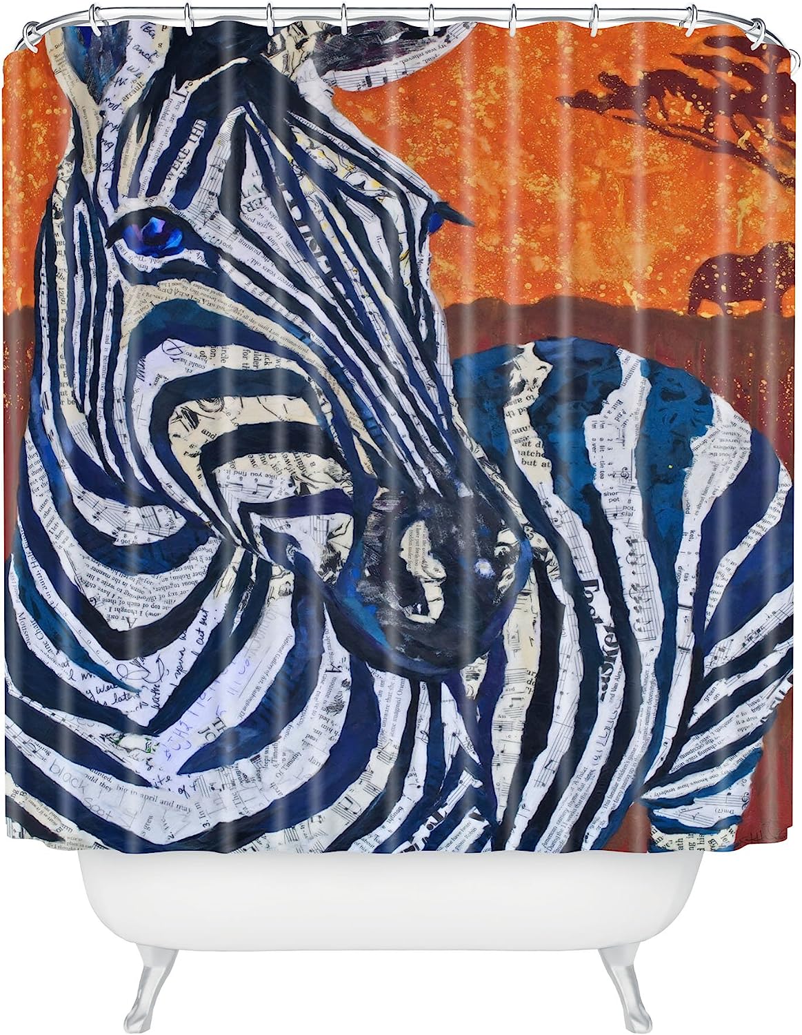 Zelda Zebra Shower Curtain By Elizabeth St Hilaire Nelson - A Vintage-Style Addition To Your Bathroom