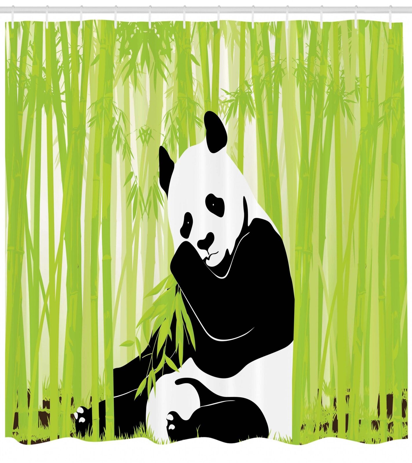 Zen Bamboo Leaves Shower Curtain For Spa Bathroom Decor