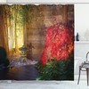 Zen Bamboo Print Garden Shower Curtain For Bathroom 
