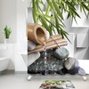 Zen Garden Fountain Stones Bamboo Leaf Shower Curtain For Relaxing Bathroom Decor