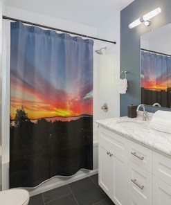 Zen Life Bamboo Forest Shower Curtain, Natural Bathroom Decor
