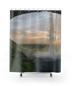Zen Motif Waterfall Shower Curtain - Scenic & Peaceful Design inspired by Nature