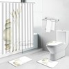 Zen Stone Green Bamboo Lotus Shower Curtain, Set with Print Design for Bathroom Decor