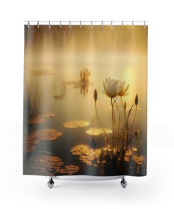 Zen Water Lily Mystic Shower Curtain for a Peaceful Bathroom Ambiance
