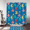 Zen and Relaxing Shower Curtain with Multi-Colored Funny and Cute Yoga Sloth Design