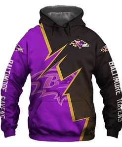 Zigzag Graphic All Over Print Baltimore Ravens Hoodie Zip Hoodie Gift For Fans
