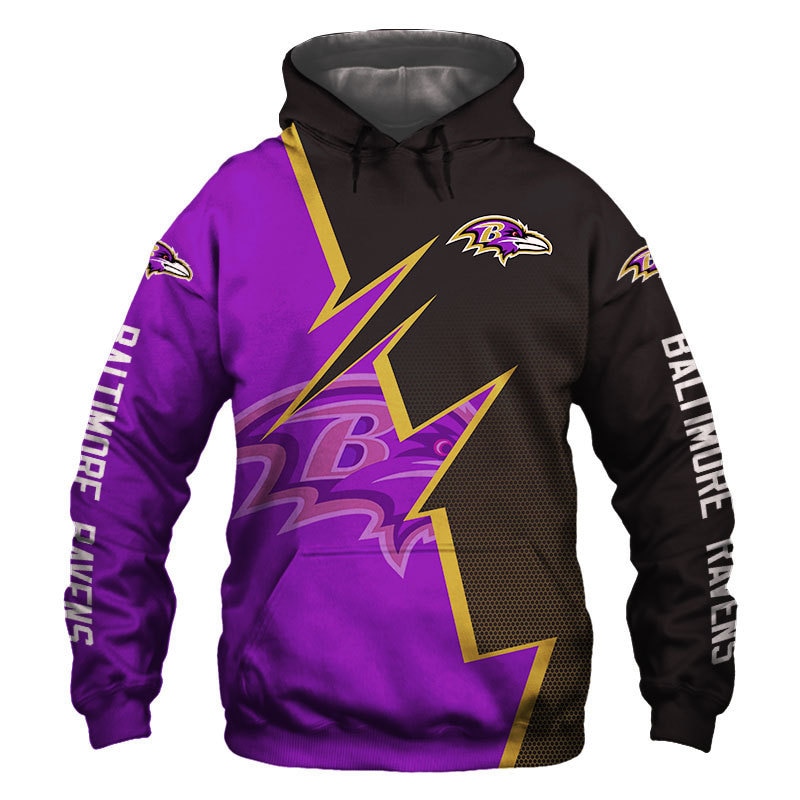 Zigzag Graphic All Over Print Baltimore Ravens Hoodie Zip Hoodie Gift For Fans