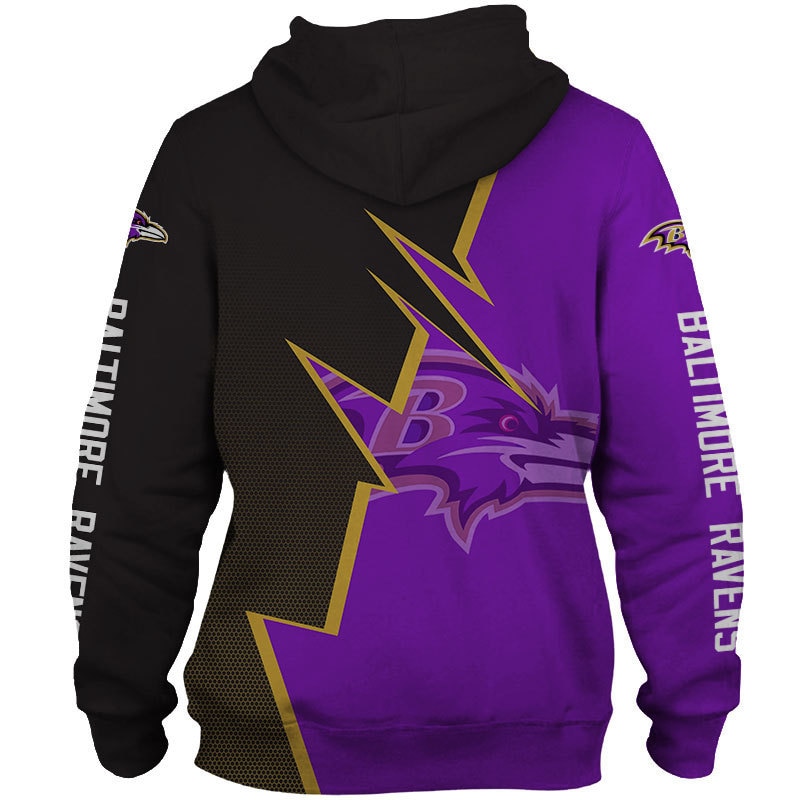 Zigzag Graphic All Over Print Baltimore Ravens Hoodie Zip Hoodie Gift For Fans
