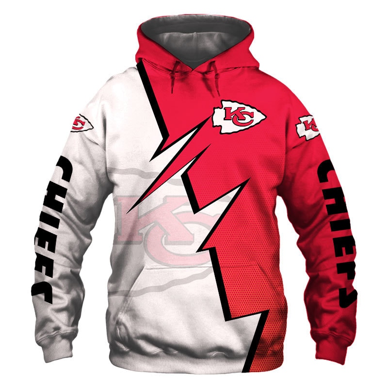 Zigzag Graphic All Over Print Kansas City Chiefs 3D Zip Hoodie Gift For Fans