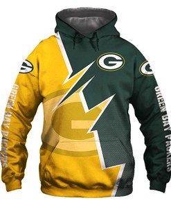 Zigzag Graphic Green Bay Packers Hoodie With All Over Print, Ideal Gift For Fans