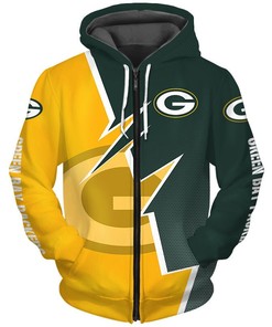 Zigzag Graphic Green Bay Packers Hoodie With All Over Print, Ideal Gift For Fans