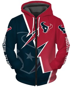 Zigzag Graphic Houston Texans Hoodie With All Over Print, Ideal Gift For Fans