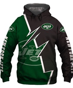 Zigzag Graphic Zip Hoodie - All Over Print Hoodie Gift For New York Jets Fans