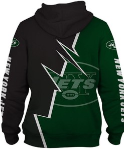 Zigzag Graphic Zip Hoodie - All Over Print Hoodie Gift For New York Jets Fans
