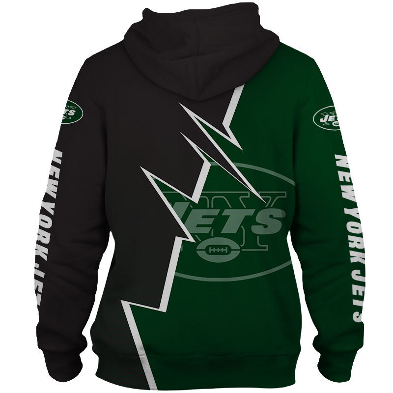 Zigzag Graphic Zip Hoodie - All Over Print Hoodie Gift For New York Jets Fans