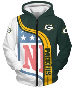 Zip Hoodie All Over Print 3D For Fans Of Green Bay Packers