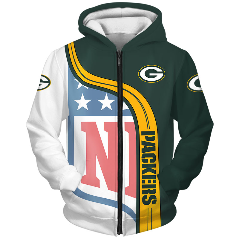 Zip Hoodie All Over Print 3D For Fans Of Green Bay Packers