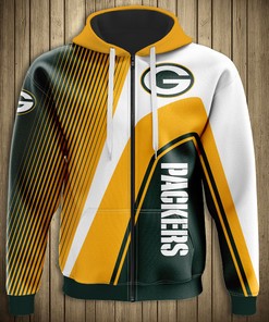 Zip Hoodie All Over Print Pullover For Nfl Fans Of Green Bay Packers