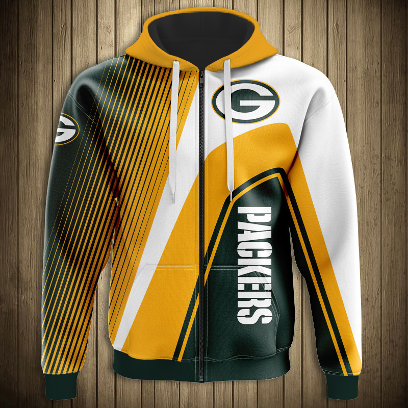 Zip Hoodie All Over Print Pullover For Nfl Fans Of Green Bay Packers