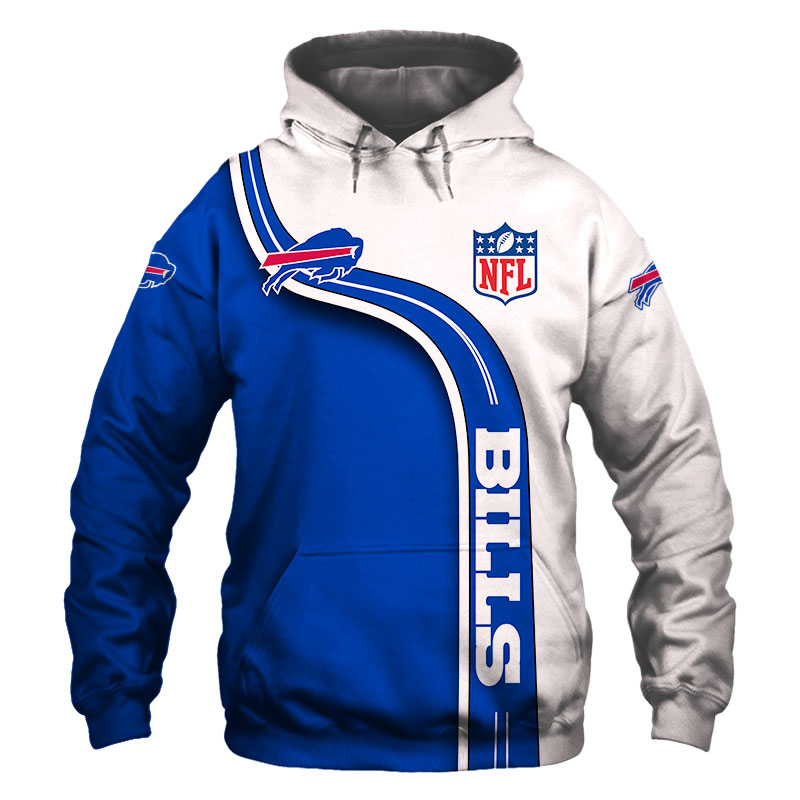 Zip Hoodie Pullover For Buffalo Bills Fans, All Over Print With 3D Cute Design