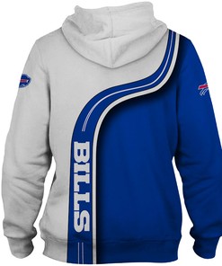 Zip Hoodie Pullover For Buffalo Bills Fans, All Over Print With 3D Cute Design