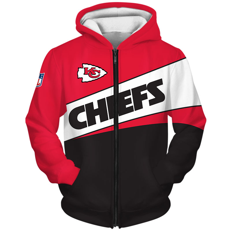 Zip-Up In Style With This All Over Print Kansas City Chiefs 3D Hoodie