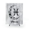 Zodiac Astrological Decor Shower Curtain with Pisces Sign Print for Bathroom
