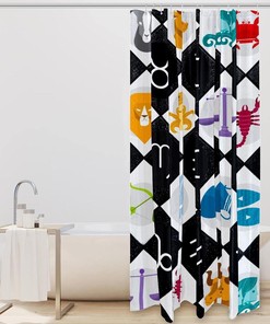 Zodiac Astrology Horoscope Constellation Stars Printed Shower Curtain