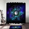 Zodiac Moon Over Space Shower Curtain with Celestial Design