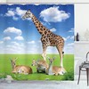 Zoo African Animals Giraffe Shower Curtain, Stylish Bathroom Decor - Unique Animal Print