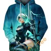 2B Crying Print Hoodie - Nier Automata