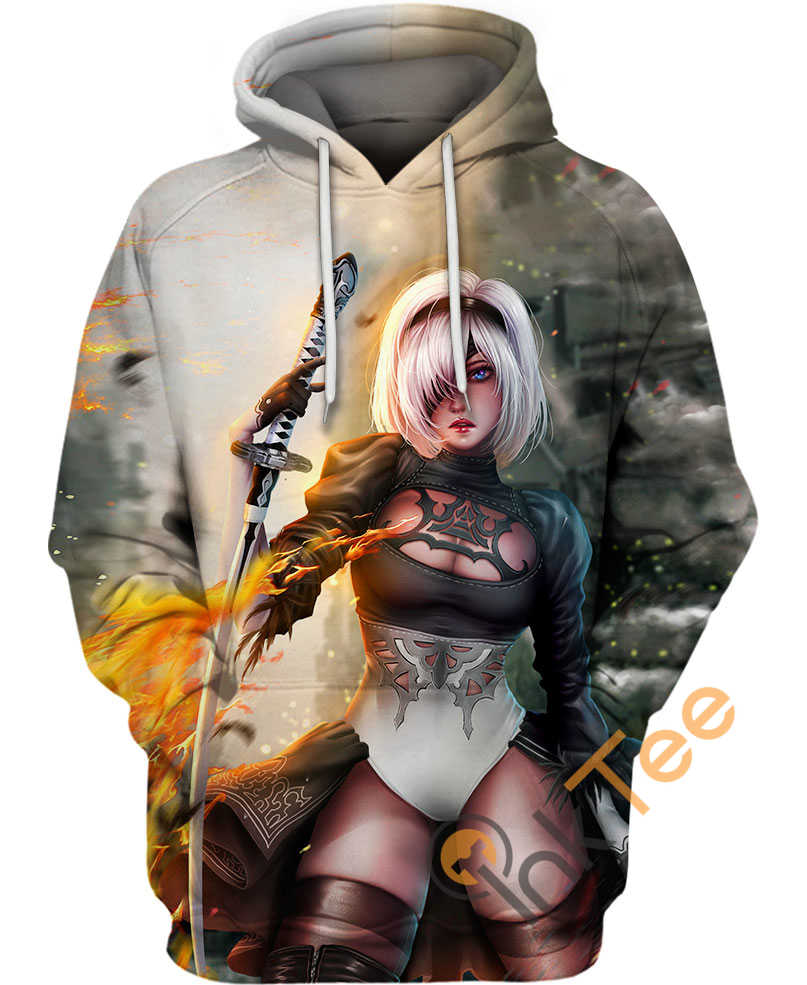 2B Warrior Print Hoodie - Nier Automata