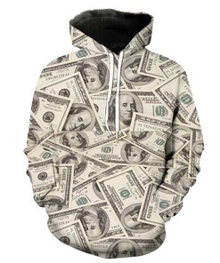 3D All Over Print Hoodie - 100 Dollar Bill Cash Money Theme