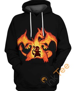 3D Charmander And Charizard Fire Breath Hoodie