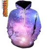 3D Hippie Hoodie With Pink Galaxy Design 