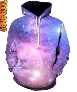 3D Hippie Hoodie With Pink Galaxy Design