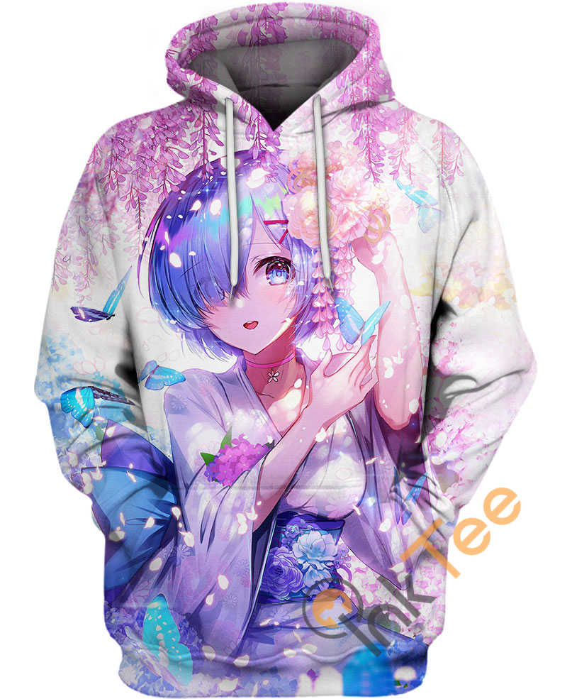 A Lavender Kimono 3D Hoodie With All Over Print