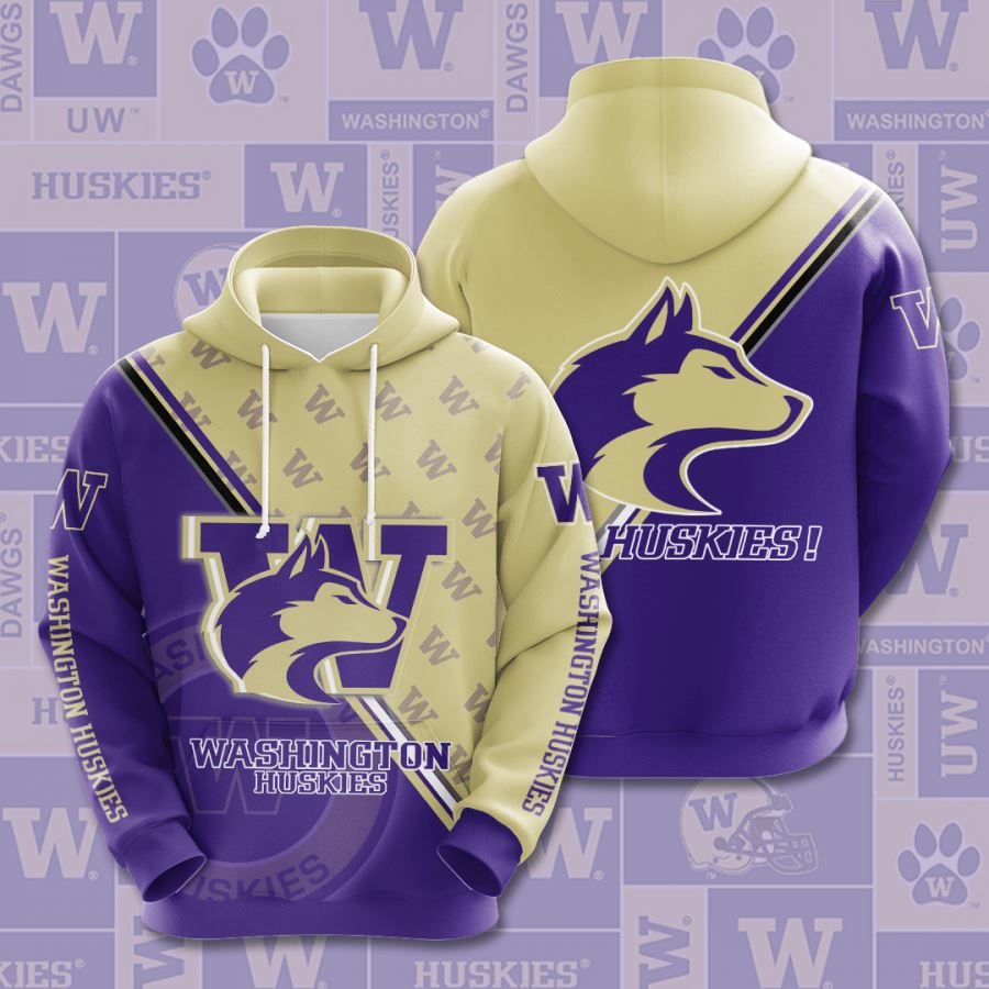 A Must-Have For Any Ncaa Fans Washington Huskies Custom All Over Print Hoodie 3D For All
