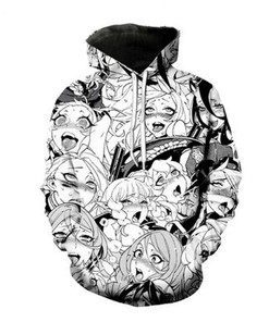Ahegao Face Zipper 3D Hoodie - Gifts For Men