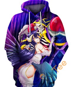 Ainz And Albedo All Over Print 3D Hoodie - Gifts For Men