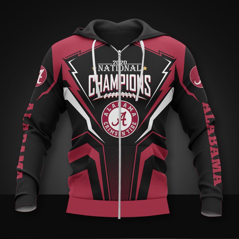 Alabama Crimson Tide 3D Zip Hoodie - Long Sleeve Gift For Champions