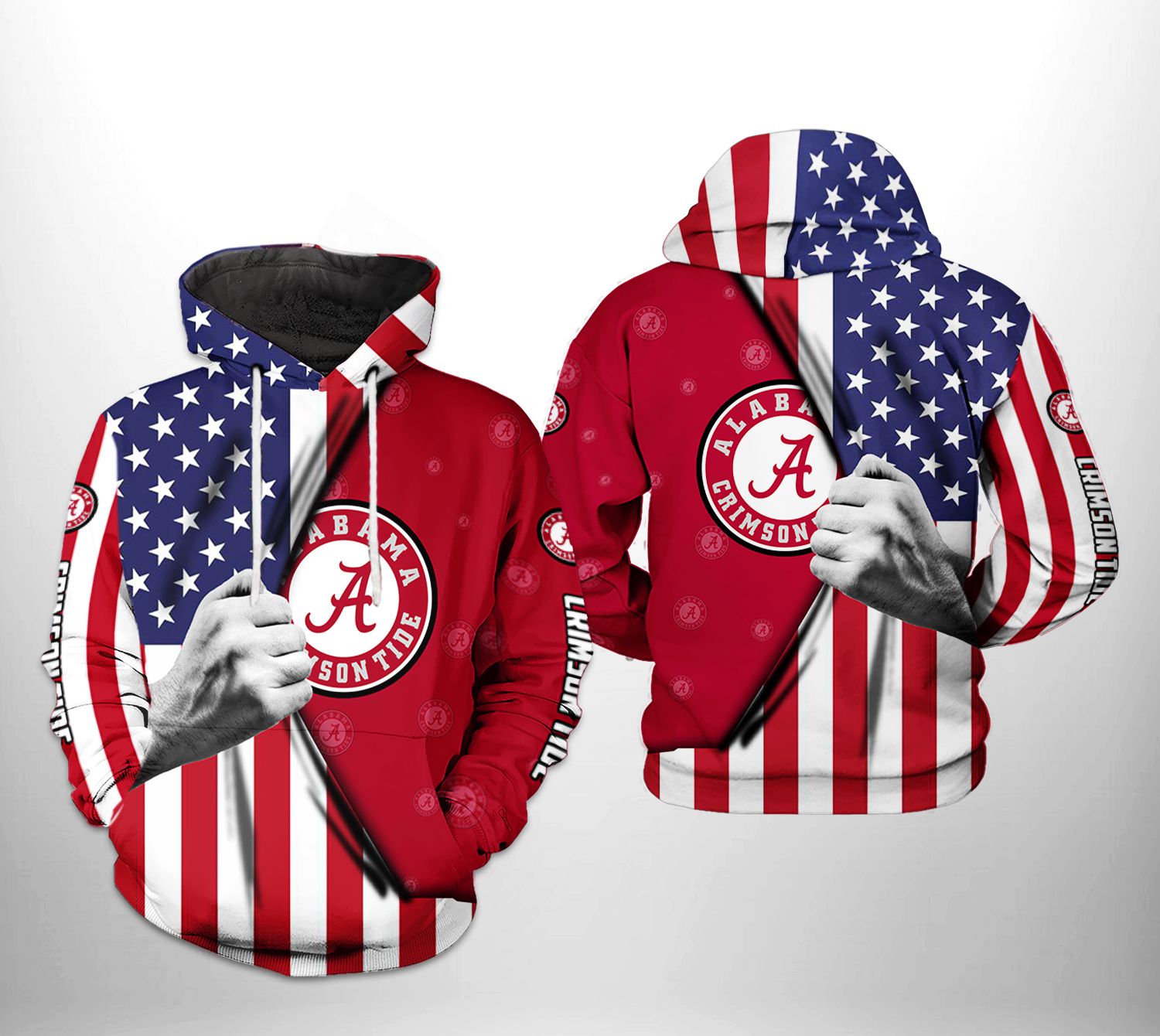 Alabama Crimson Tide And Jack Skellington 3D Hoodie - Perfect Gifts For Her