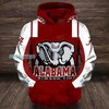 Alabama Crimson Tide Elephant Letter Pattern All Over Print 3D Hoodie For Fans
