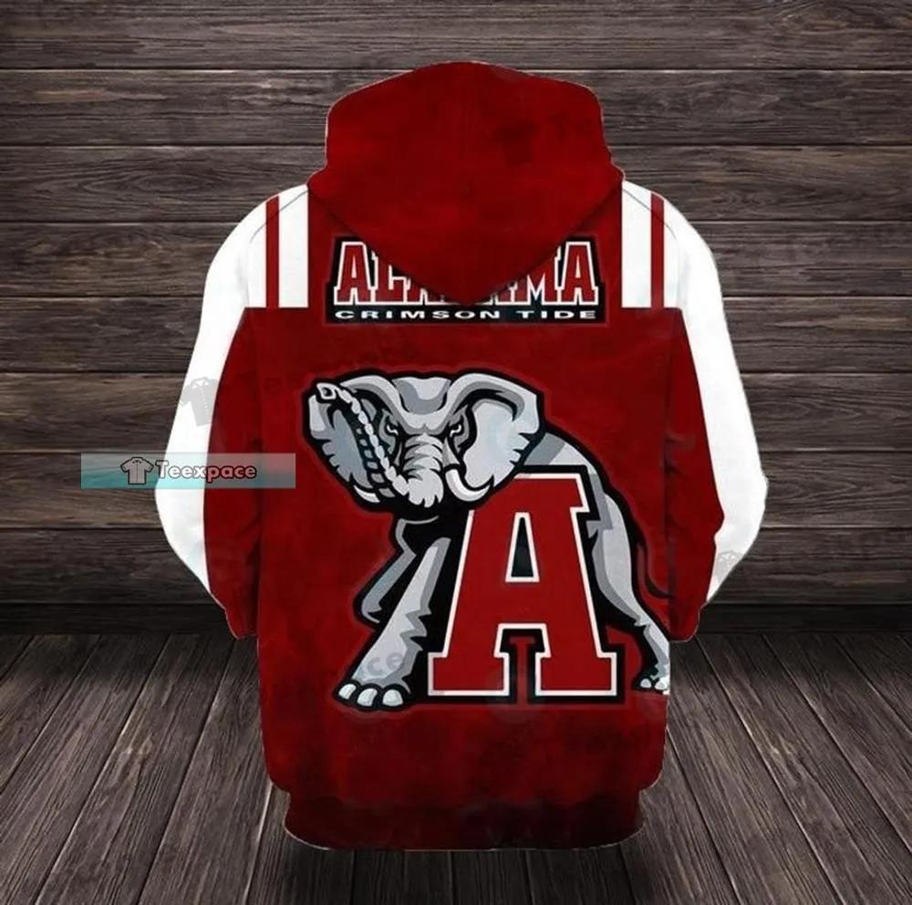 Alabama Crimson Tide Elephant Letter Pattern All Over Print 3D Hoodie For Fans